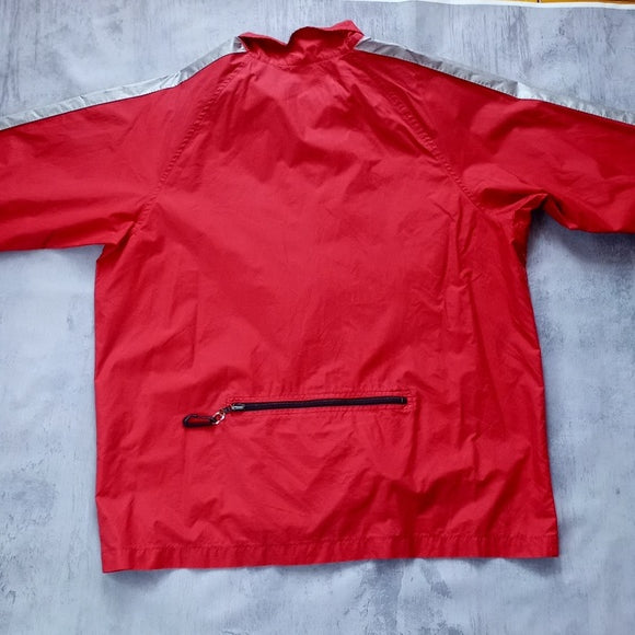 Vintage Y2K Red Silver Essential Nike Windbreaker Jacket
