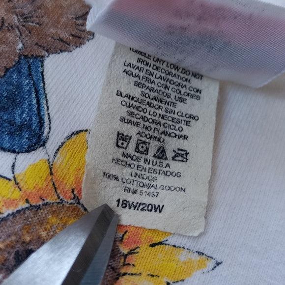 VINTAGE 90s Teddy Bear Flying Kite Big Print Double Sided T-Shirt