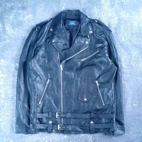 Black Faux Leather Biker Jacket
