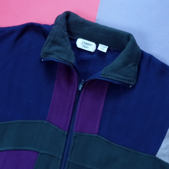 Vintage Uncle Phile Style Color Block Zip Up champions Choice Sweater UNISEX