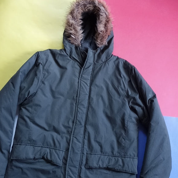 FCUK Essential Long Parka with Hood Faux Fur