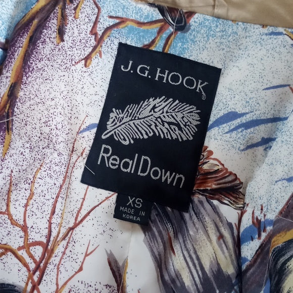 Vintage Wildlife Snows-cape Pattern J.G.Hook Real Down Puffer Jacket UNISEX