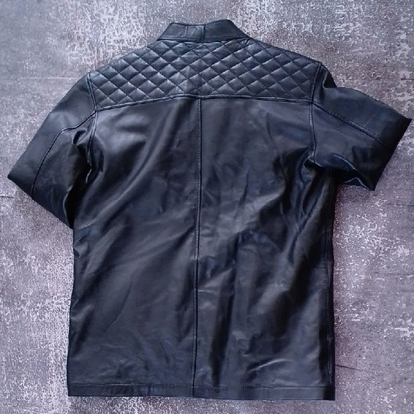 Men's Black Quilted Leather Jacket