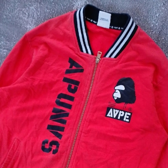 Aape By BATHING APE Orange Zip Up JAcket