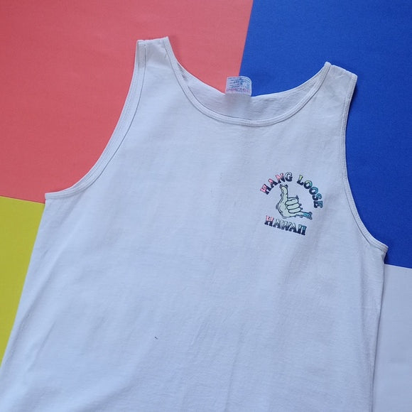 Vintage 90s Hang Loose Hawaii Graphic Muscle Shirt UNISEX