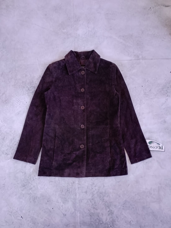 Vintage PLONGE CUIR LEATHER Suede Button-Up Jacket