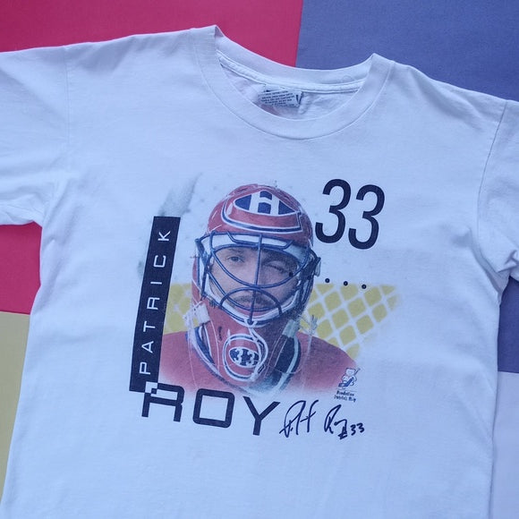 Vintage Patrick Roy 33 Montreal Canadiens Gildan Single Stitch T-Shirt