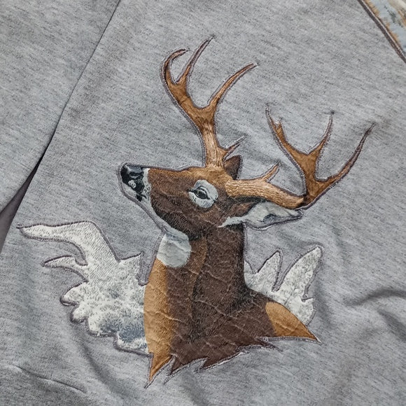 Vintage 90s Deer Family Patch Crewneck Sweater