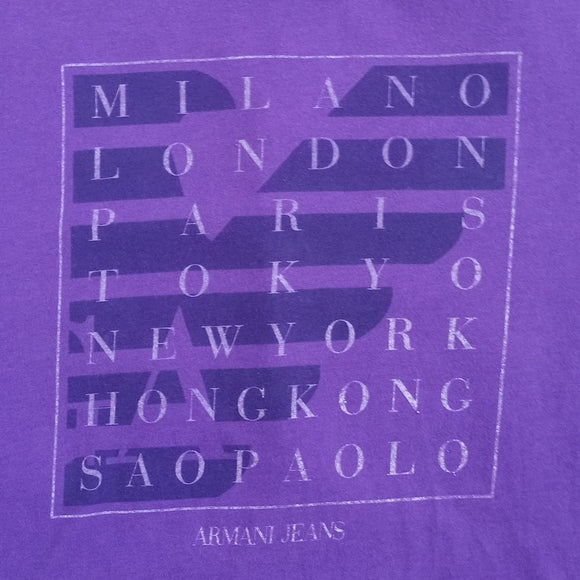 Armani Jeans Purple Graphic City T-Shirt