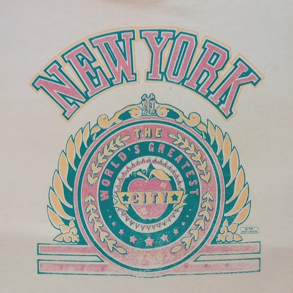 Vintage 1991 NEW YORK Worlds Greatest City Tourist T-Shirt UNISEX YELLOW