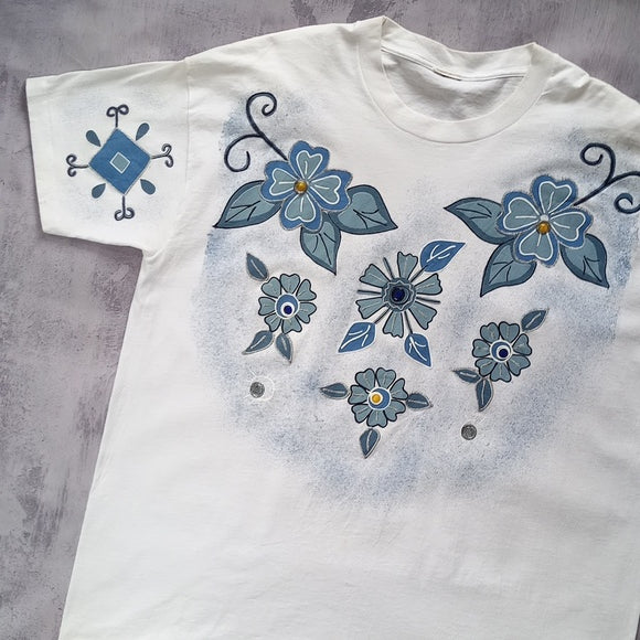 Vintage 90s Floral Big Print Graphic Single Stitch T-Shirt