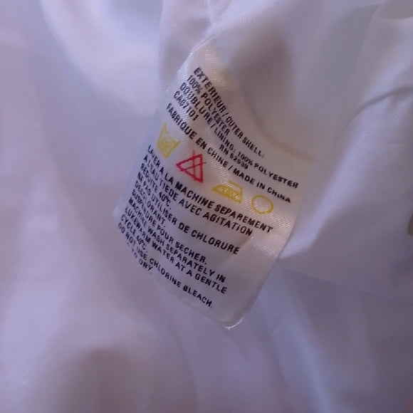 Vintage 90s Cyclone White Jacket with Green and Gold Accents