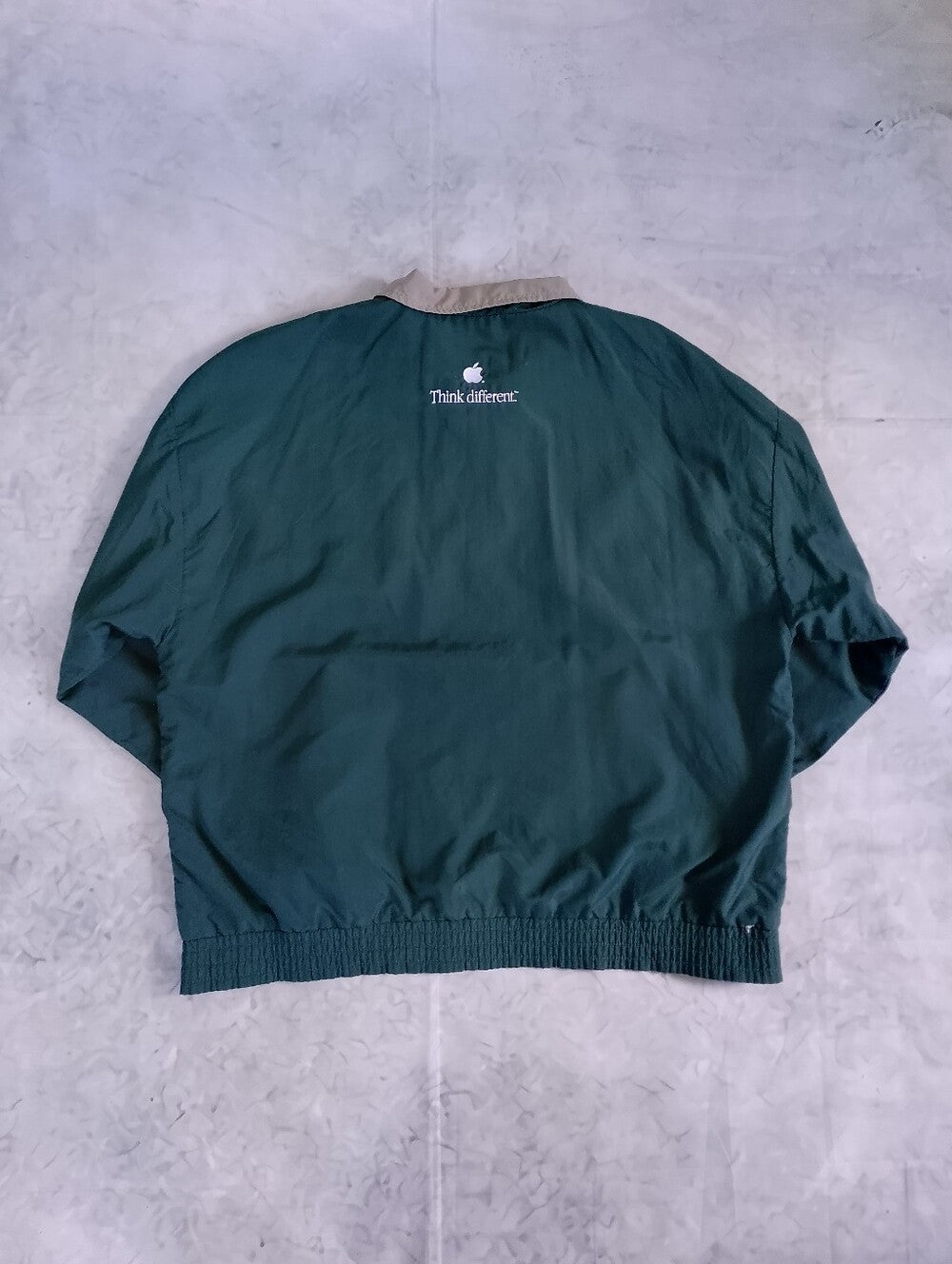 Vintage Apple Computer Think Different Logo Green Jacket
