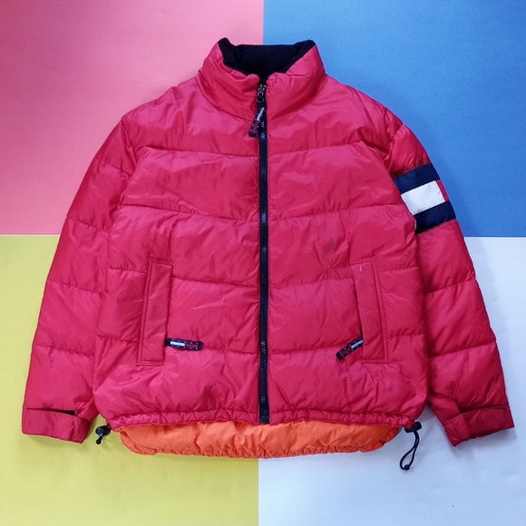 Vintage 90s Tommy Hilfiger Goose Down Puffer Jacket RED