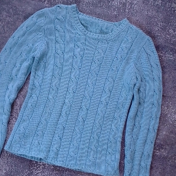 VINTAGE '90s Women's Blue Cable Knit Sweater