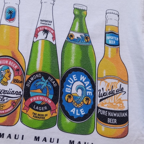 Vintage 1999 Hawaii Pua Bia Maui Beer Bottles T-Shirt Unisex