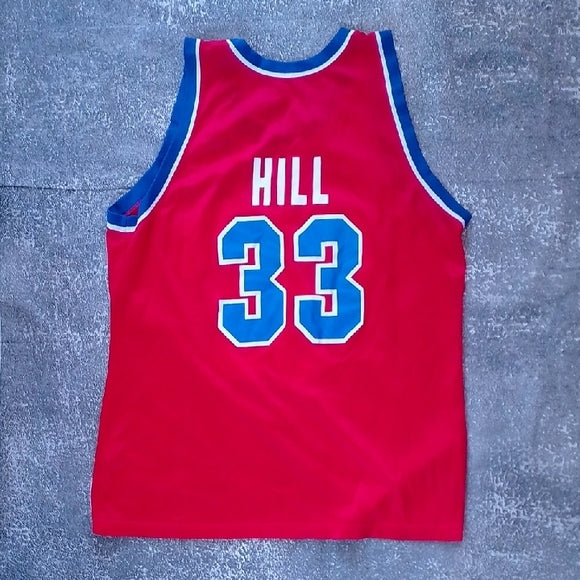 Vintage Grant Hill Champion Red Pistons Jersey #33 SIZE 48