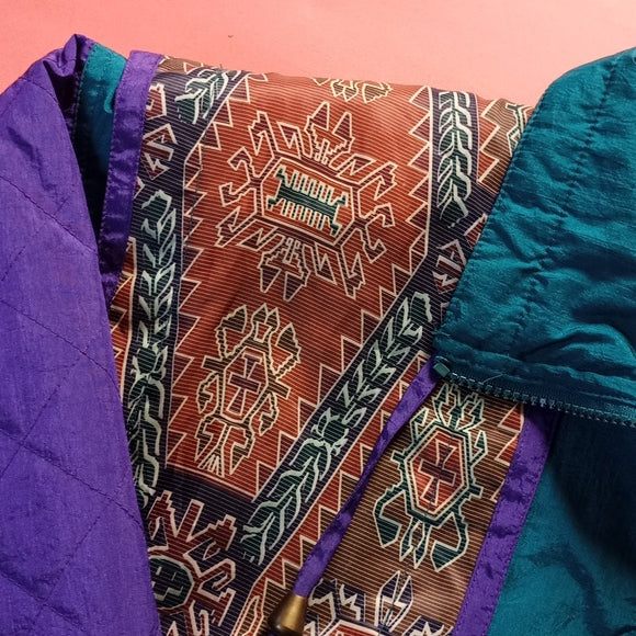 Vintage 90s Funk Colour Block and Pattern Windbreaker Jacket