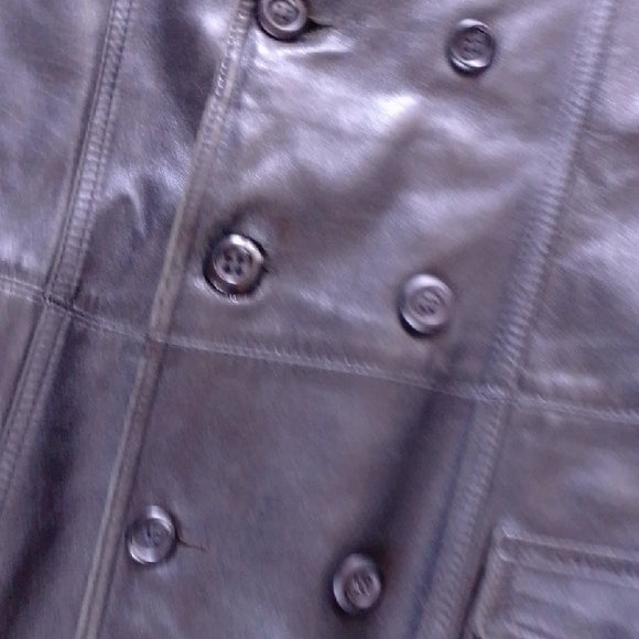 VINTAGE ELITE SPORTSWEAR Black Leather Men's Coat