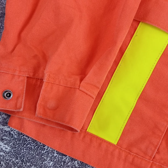 AGO Essential Workwear Denim Orange Jacket With Hoodie ARC/FR #HO-325