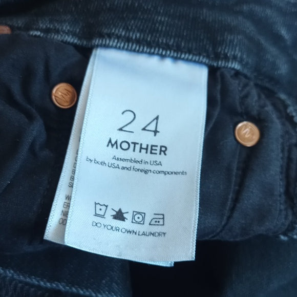 Mother High Waisted Looker Hawk Black Denim Jeans
