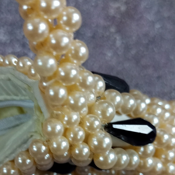 Vintage Handmade Elegant Pearl Beaded Handbag