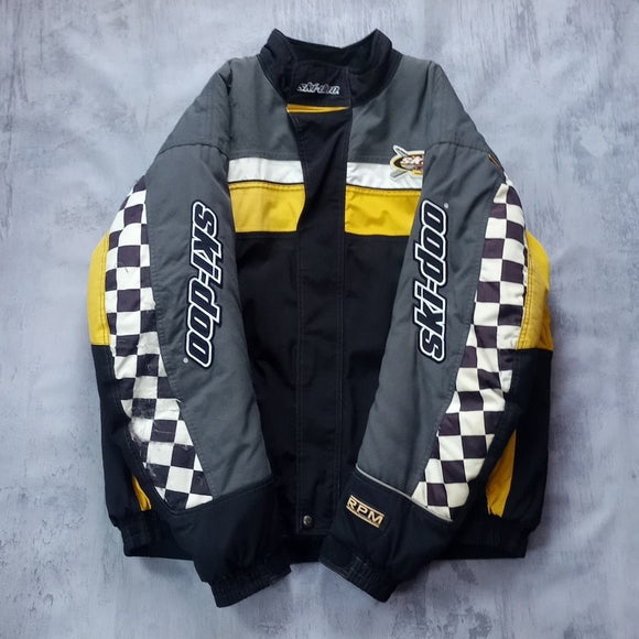 ski-doo Team Performance Jacket Light Distress Checkered Flag Arm UNISEX
