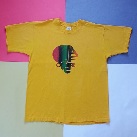 Vintage 1990s AFRO Print Single Stitch T-Shirt UNISEX