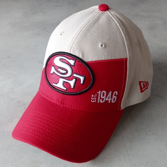 NWOT New Era Cream/Scarlet san Francisco 49ers 2023 Sideline Historic Flex Hat