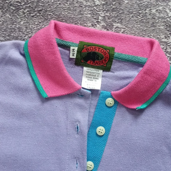Vintage 90s BOSTON TRADERS women's POLO SHIRT SINGLE STITCH