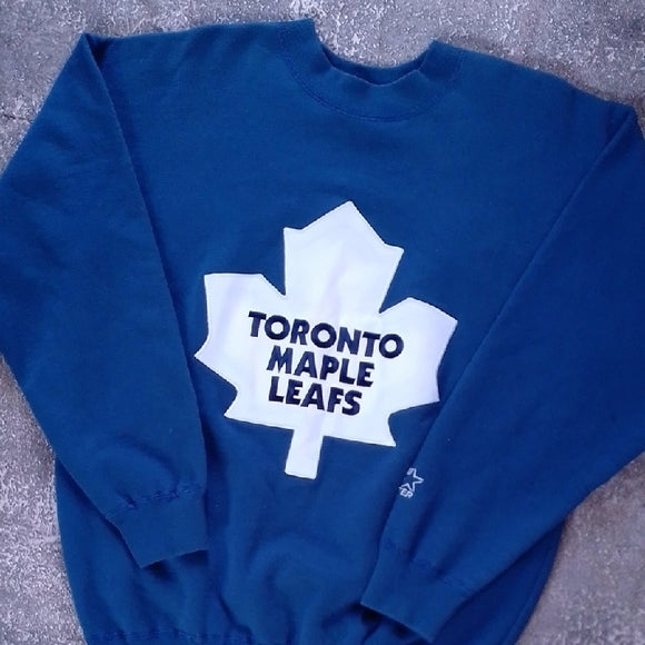 RARE VINTAGE 90s Starter Toronto Maple Leafs The One Pound Fleece Crewneck
