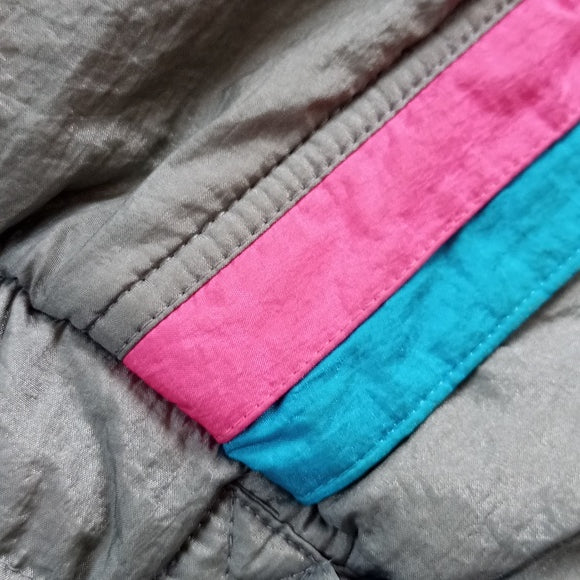Vintage 90s Descente Wool Funky Colour Stripe Winter Jacket Entrant SC Fabric