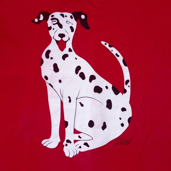 Vintage Smiley Dalmatian Screen Star Best Single Stitch T-Shirt Double Sided