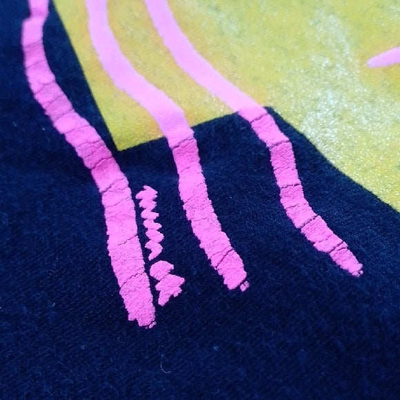 Vintage Single Stitch Abstract With Lady NEON T-Shirt