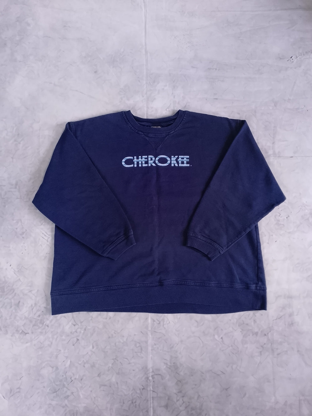 Vintage 90s Cherokee Navy Logo Crewneck Sweatshirt
