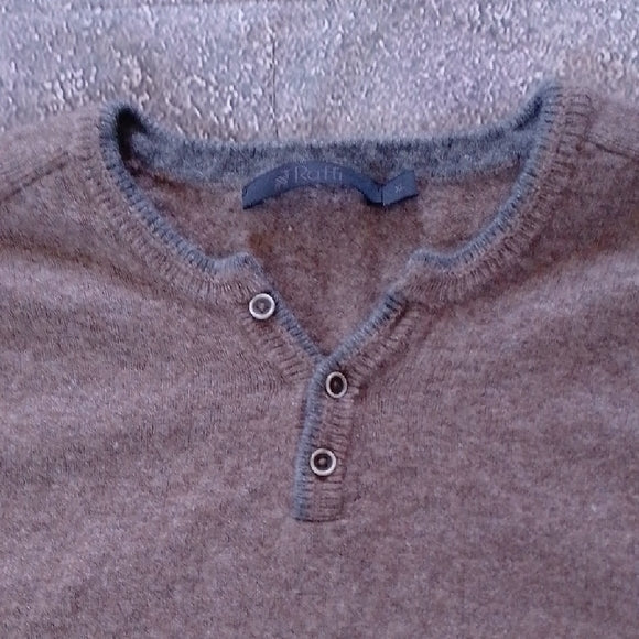 Raffi Wool/Cashmere Brown Sweater ELBOW PATCH