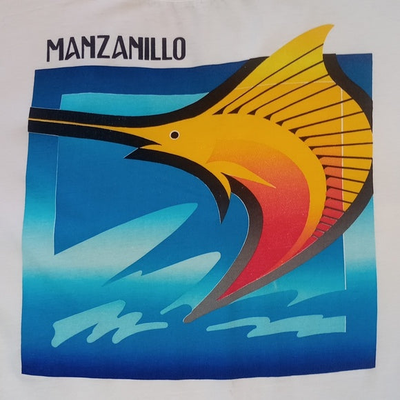 Vintage 80s Manzanillo Sword Fish Single Stitch Graphic T-Shirt unisex