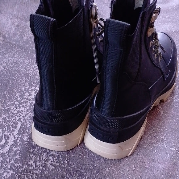 Men's Black and Cream Boots