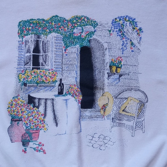 Vintage 90s Floral Cover Porch/House Crewneck Sweater