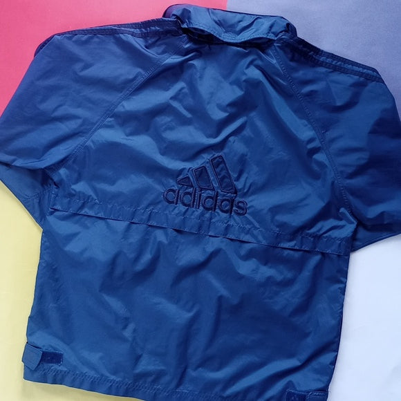 Vintage 90s Adidas Blue Essential Windbreaker Jacket Unisex