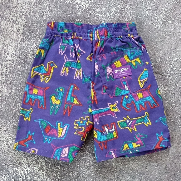 VINTAGE 90s OSHKOSH B'GOSH Purple Animal Print Shorts