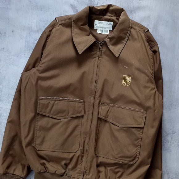 VINTAGE UPS Cargo Pocket Brown Worker Jacket G.A. Rivers Style 1839