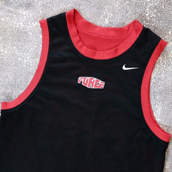 Vintage Y2K Nike FORCE Black and Red Reversible Jersey Tank Top
