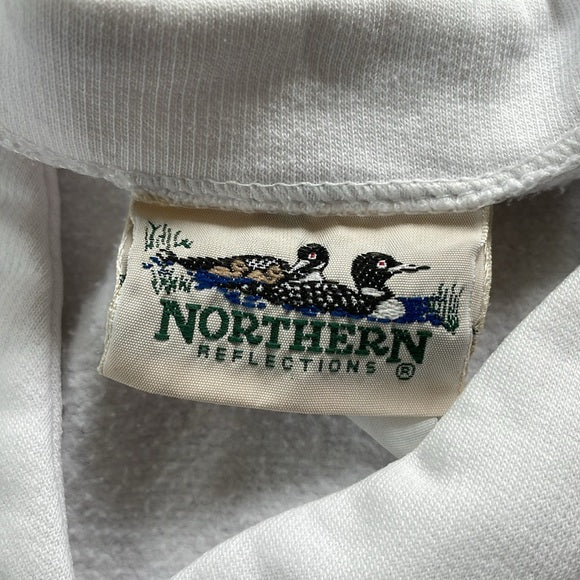 Vintage Northern Reflections Snowfall On Trees With Birdhouses Sweater Button-Up
