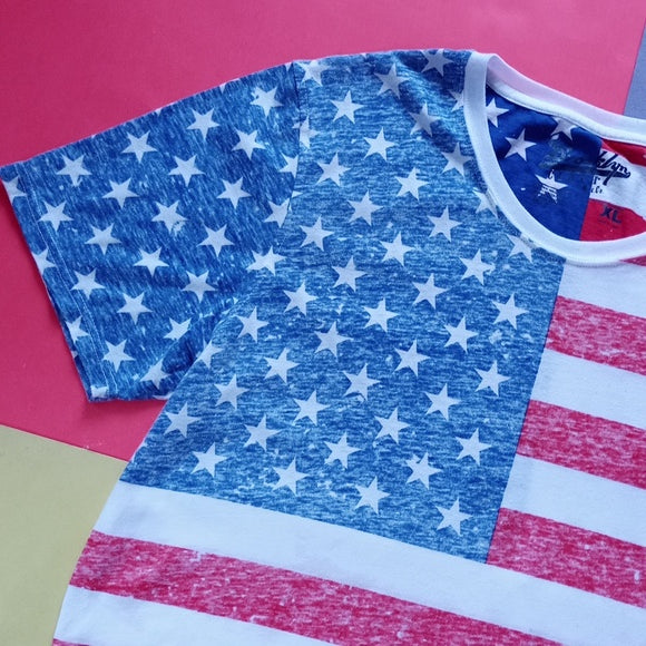 Big American Flag Faded T-Shirt unisex Brooklyn Cloth