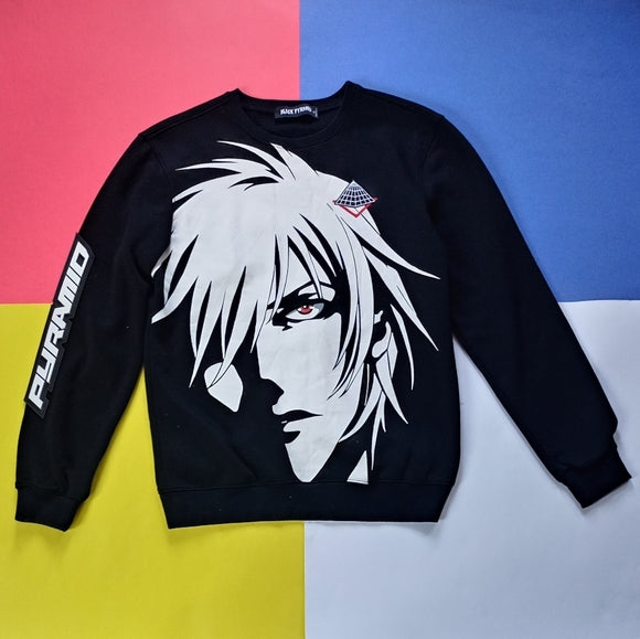 Black Pyramid Elaborate Anime Embroidered Sweater