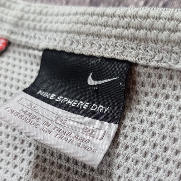 NIKE SPHERE DRY Men's Gray and Red Athletic Shirt ORANGE/GREY