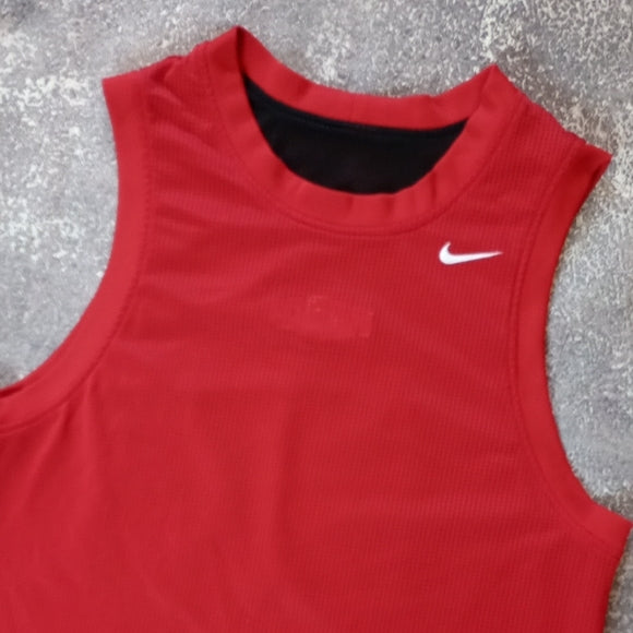 Vintage Y2K Nike FORCE Black and Red Reversible Jersey Tank Top