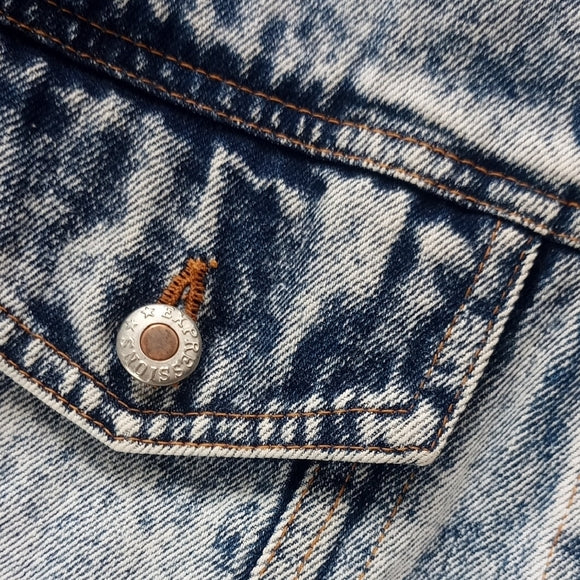 Vintage 1980s Acid Wash Denim Jacket UNISEX EXPRESSIONS UNISEX