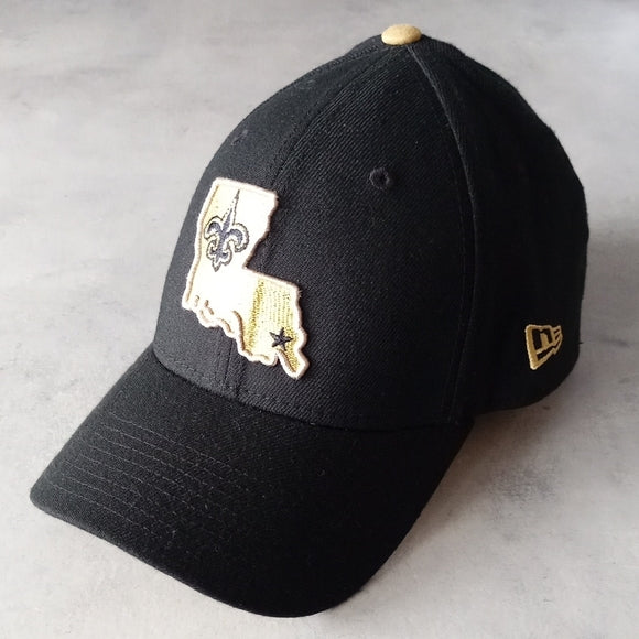 NWOT New Era New Orleans Saints Black Pop 39THIRTY FLEX HAT NFL UNISEX